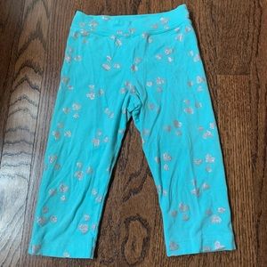 Girls blue and silver hearts Capri pants